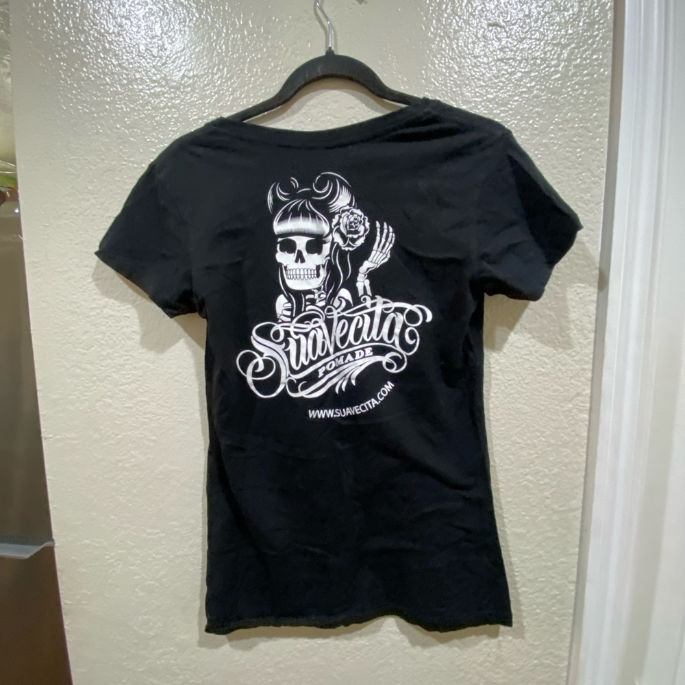 Suavecita black Fitted Short Sleeve T-Shirt with Logo